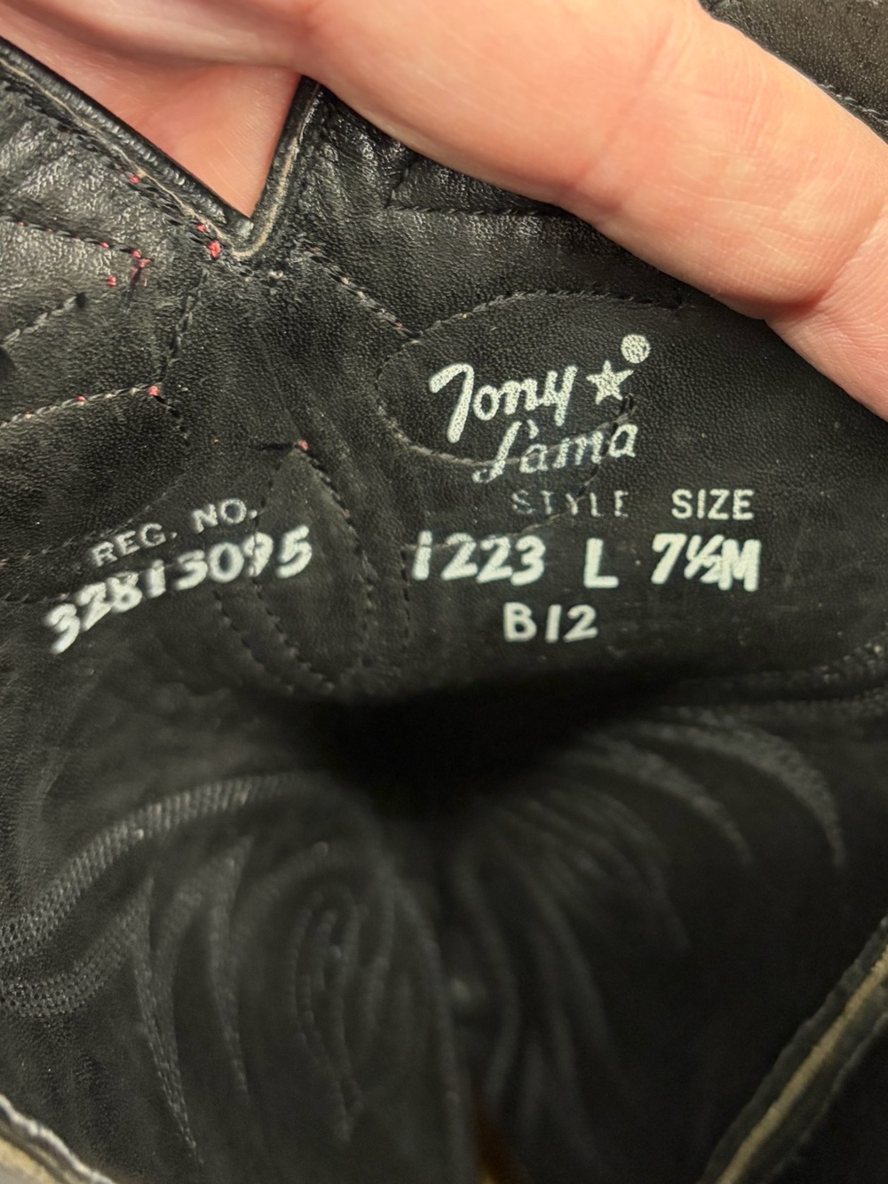 Vintage Tony Lama Black & Red Teju Lizard Firewalker Western Boots, Size 7M - Picture 9 of 9
